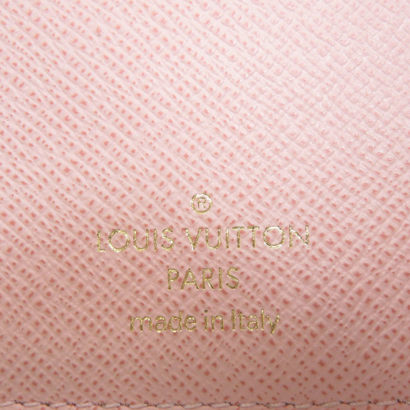 Louis Vuitton N61700 Portofeuil Victorine Damier Ebene Rose Ballerine Bi-Fold Wallet Canvas Ladies LOUIS VUITTON