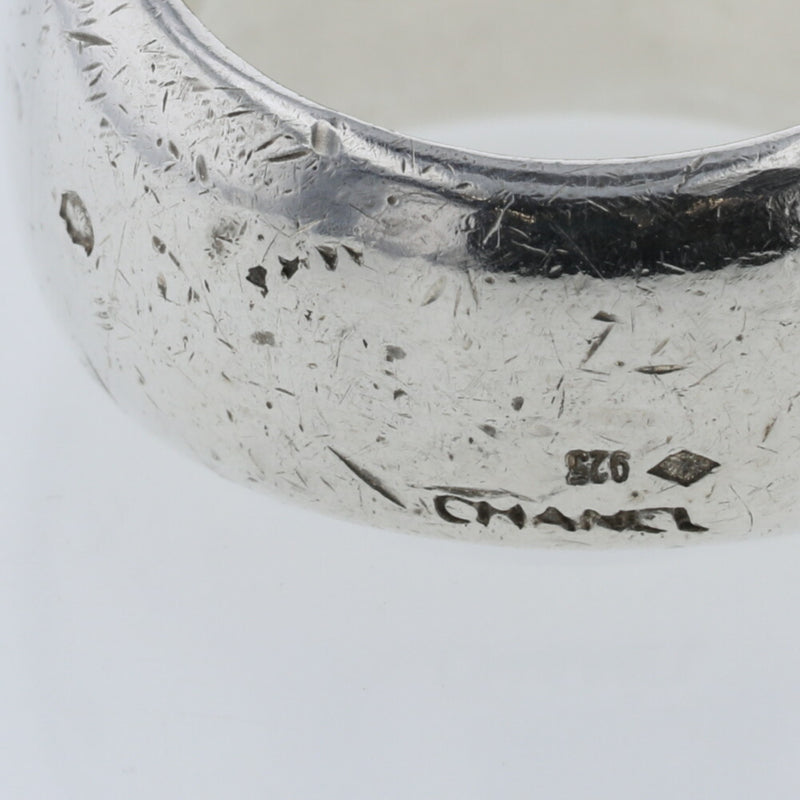 Chanel Ring Wide Silver 925 Top 10 12.5 Ladies CHANEL
