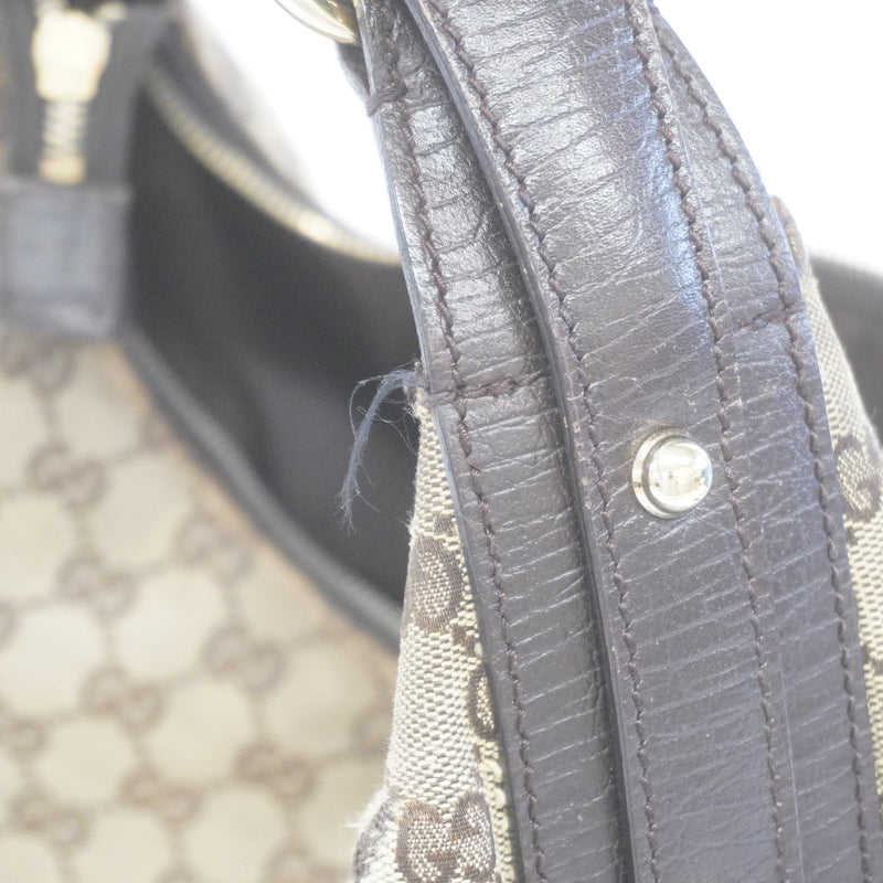 Auth Gucci Horsebit Shoulder Bag 115867 Womens GG Canvas Shoulder Bag Beige