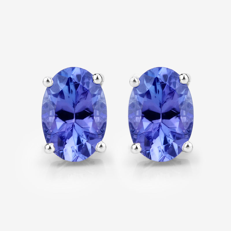 1.20 Carat Genuine Tanzanite 14K White Gold Earrings