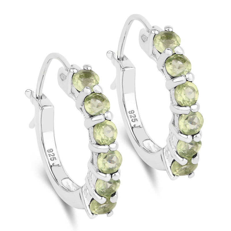 1.20 Carat Genuine Peridot .925 Sterling Silver Earrings