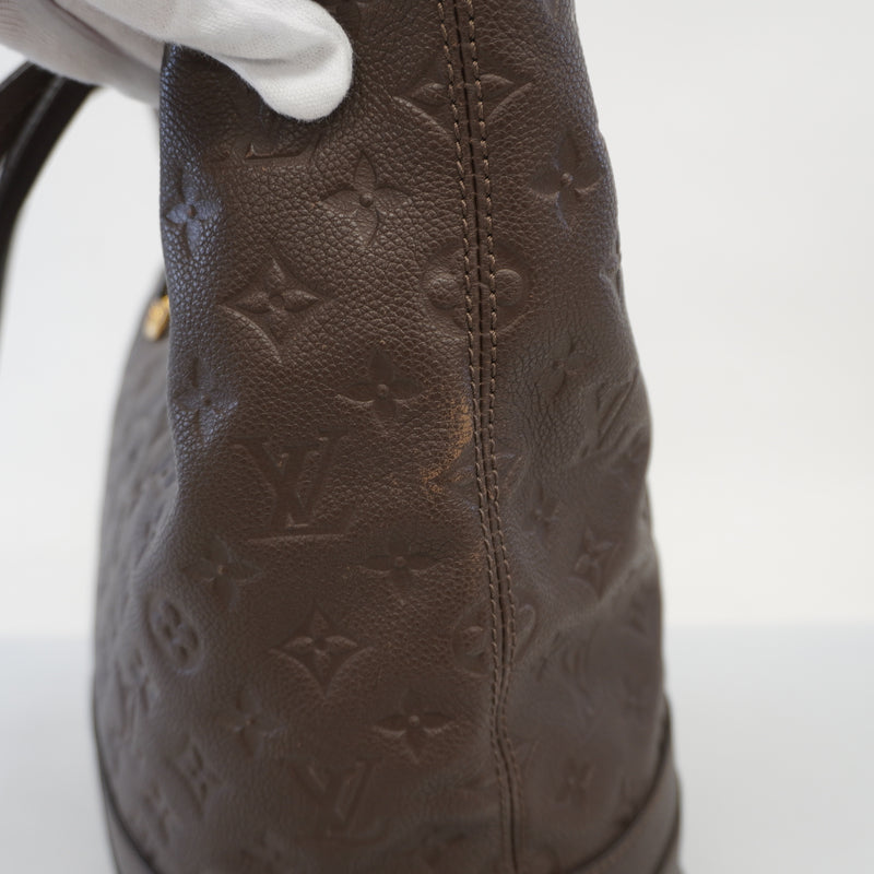 Auth Louis Vuitton Monogram Empreinte M93237 Womens Shoulder BagTote Bag Earth