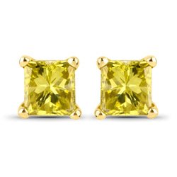 0.46 Carat Genuine Yellow Diamond 14K Yellow Gold Earrings (SI1-SI2)