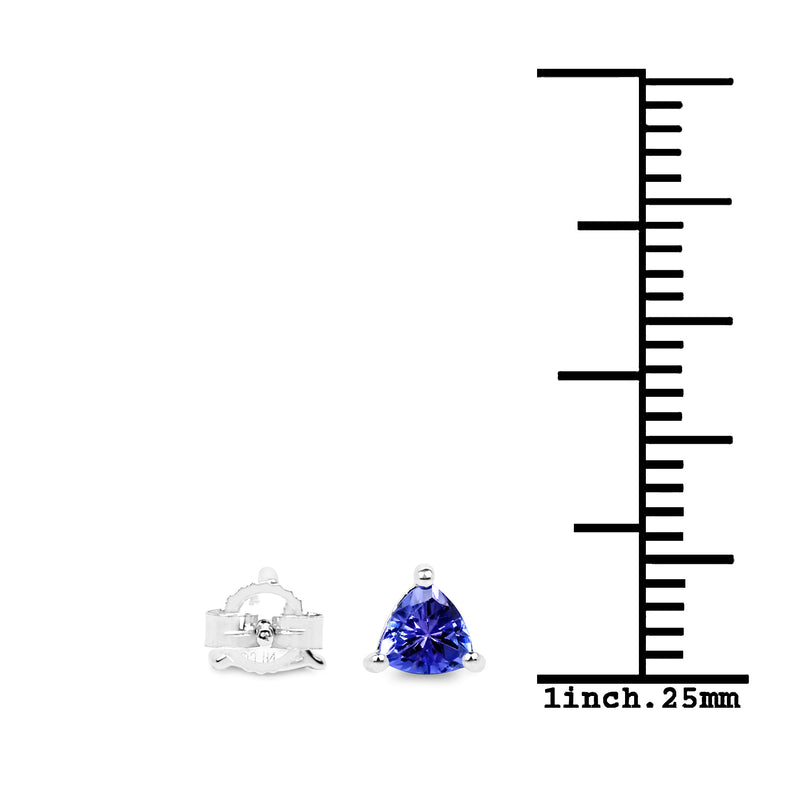 0.50 Carat Genuine Tanzanite 14K White Gold Earrings