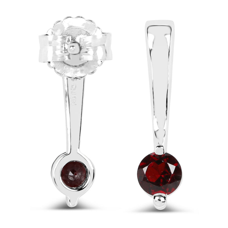 0.64 Carat Genuine Garnet .925 Sterling Silver Earrings