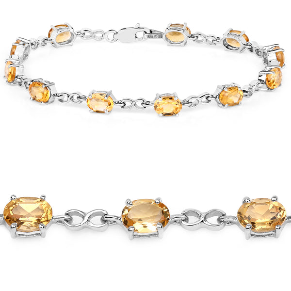 8.80 Carat Genuine Citrine .925 Sterling Silver Bracelet