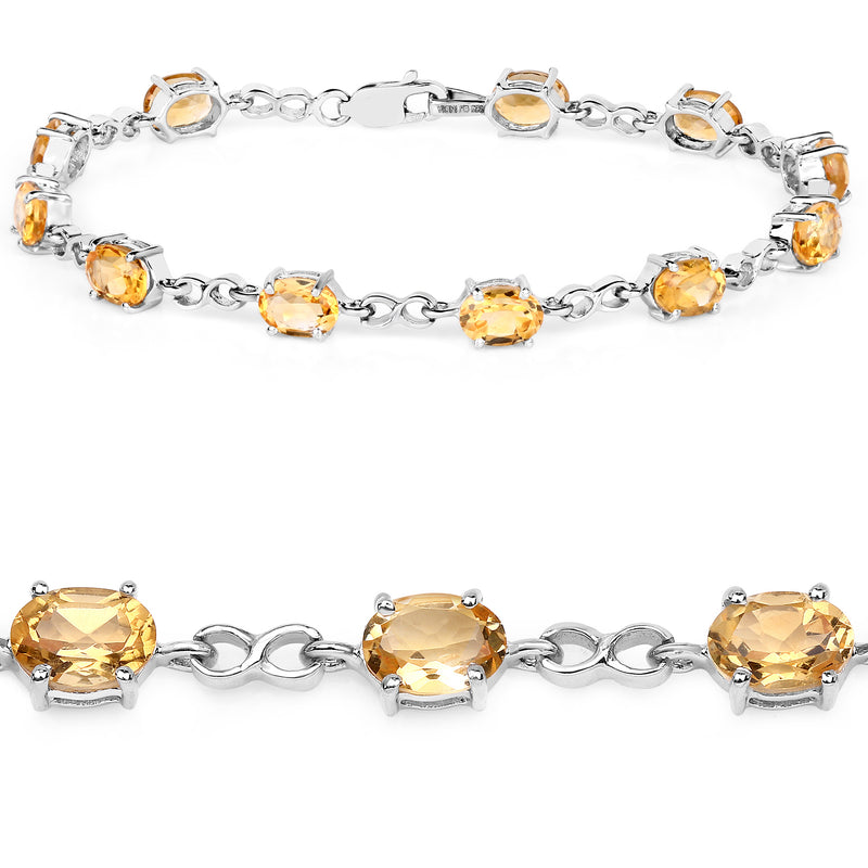 8.80 Carat Genuine Citrine .925 Sterling Silver Bracelet