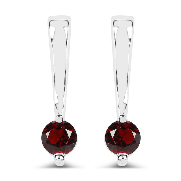 0.64 Carat Genuine Garnet .925 Sterling Silver Earrings