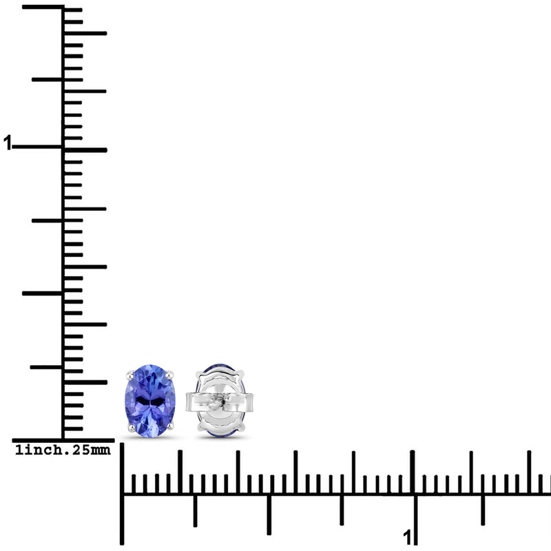 1.20 Carat Genuine Tanzanite 14K White Gold Earrings