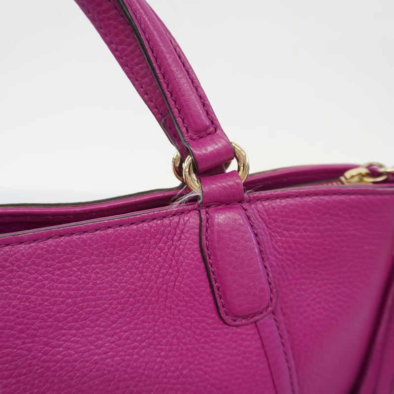 Auth Gucci Soho 2way Bag 369176 Womens Leather HandbagShoulder Bag Pink