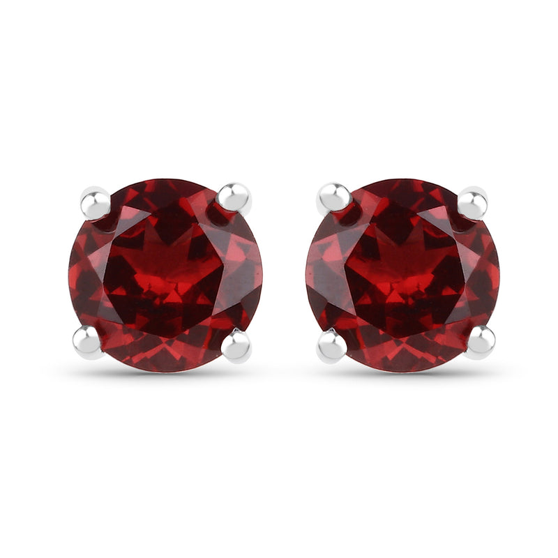 1.90 Carat Genuine Garnet .925 Sterling Silver Earrings