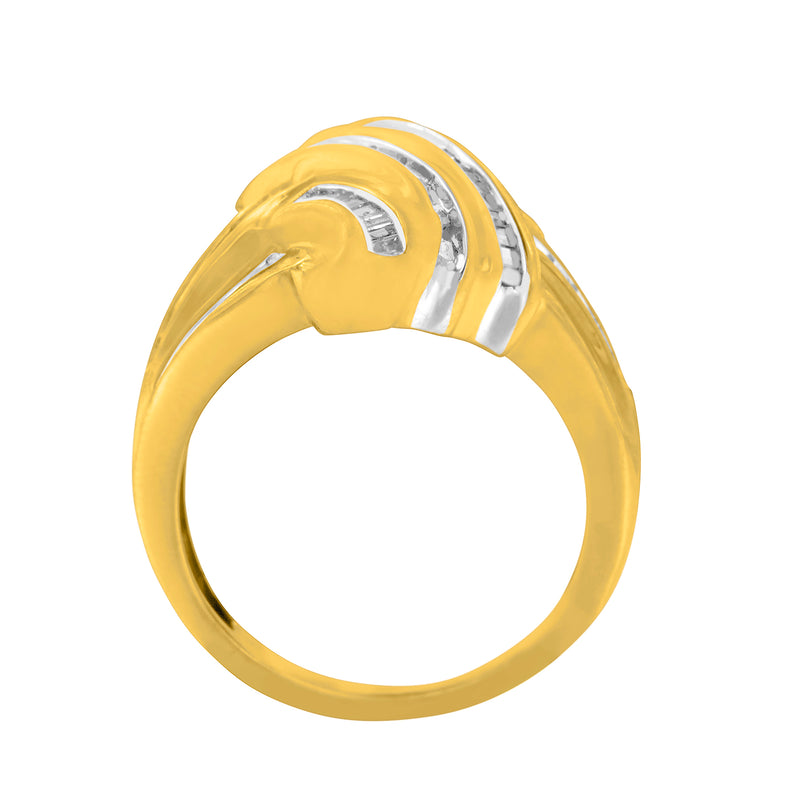 10K Yellow Gold Diamond Bypass Ring (1.0 cttw, H-I Color, I2-I3 Clarity)