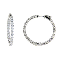 5.00ct Lab Grown Diamond Hoop Earrings 14KT White Gold