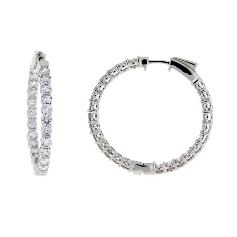 5.00ct Lab Grown Diamond Hoop Earrings 14KT White Gold