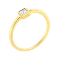 14K Yellow Gold Plated .925 Sterling Silver 1/20 cttw Miracle Set Diamond Promise Ring (J-K Color, I1-I2 Clarity) - Size 6