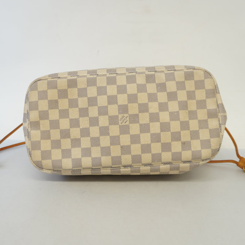 Auth Louis Vuitton Tote Bag Damier Azur Neverfull MM N51107