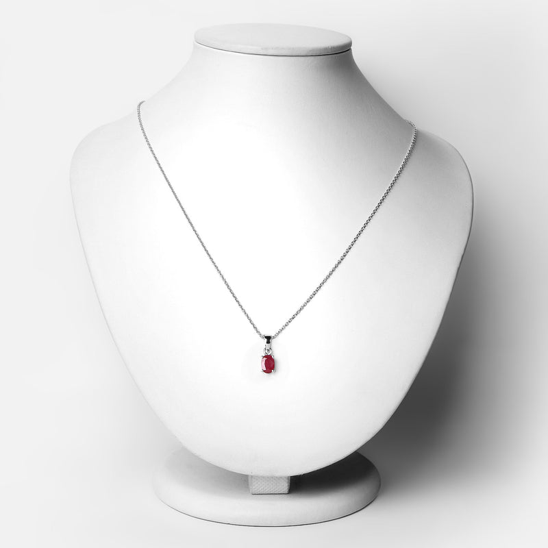 0.85 Carat Genuine Johnson Ruby .925 Sterling Silver Pendant