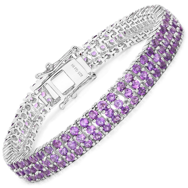 10.26 Carat Genuine Amethyst .925 Sterling Silver Bracelet