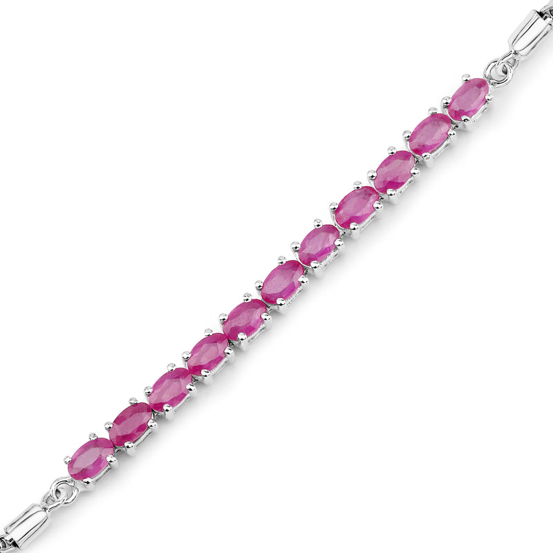 2.97 Carat Genuine Ruby Sterling Silver Bracelet