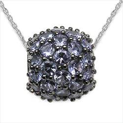 3.08 Carat Genuine Tanzanite .925 Sterling Silver Pendant