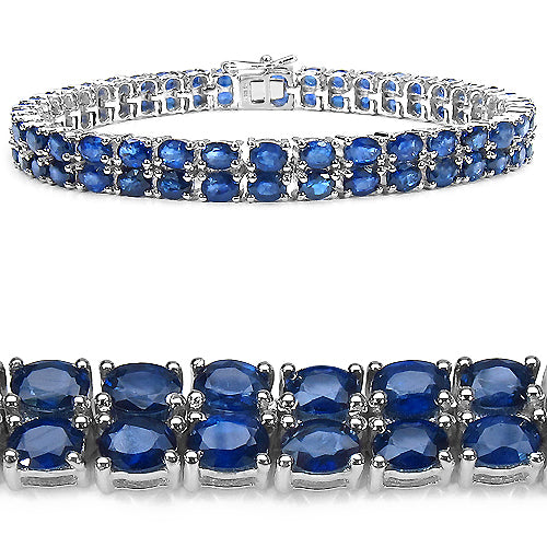 16.80 Carat Genuine Sapphire .925 Sterling Silver Bracelet