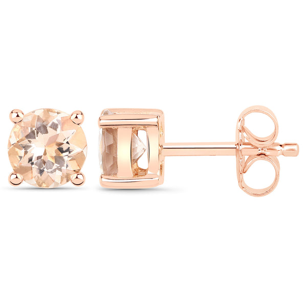 1.40 Carat Genuine Morganite .925 Sterling Silver Earrings