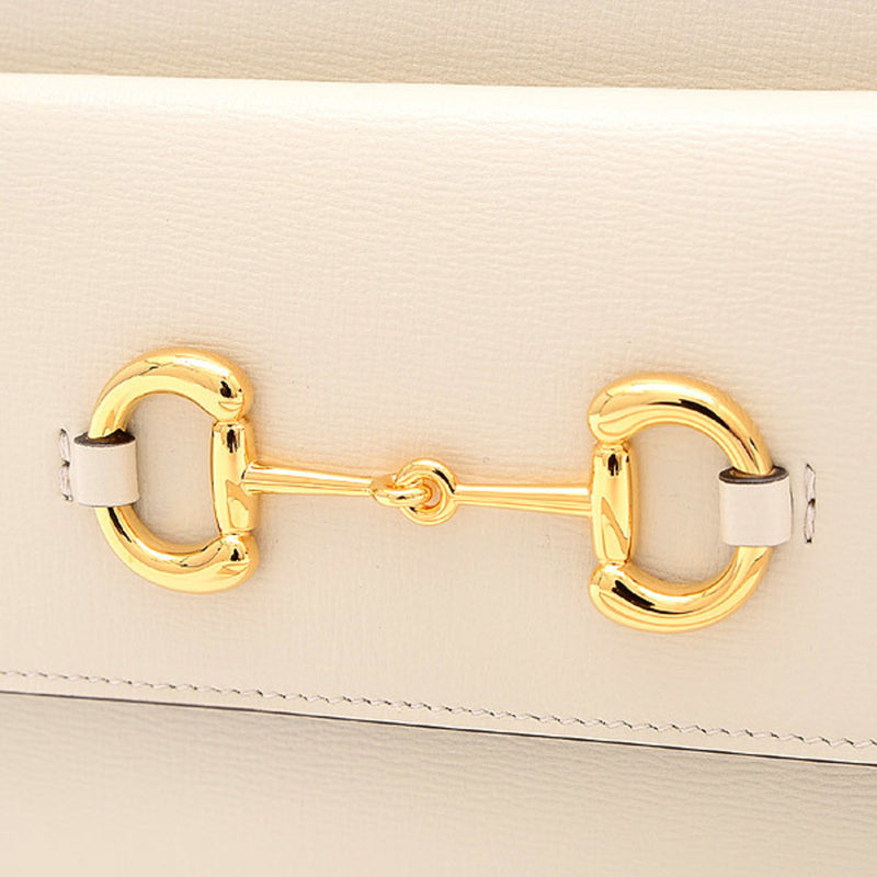 Gucci Horsebit Small Shoulder Bag Leather White 645454