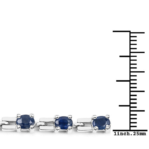 5.25 Carat Genuine Blue Sapphire .925 Sterling Silver Bracelet