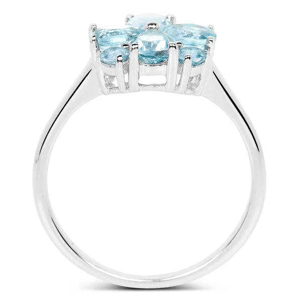 1.70 Carat Genuine Blue Topaz .925 Sterling Silver Ring