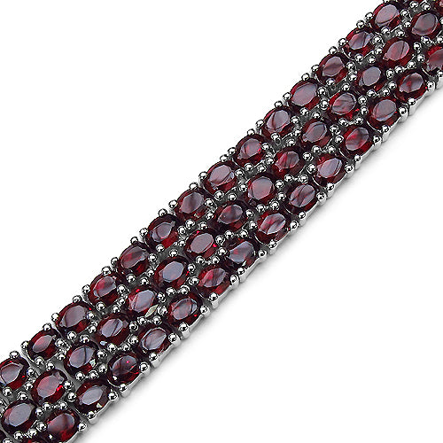 26.20 Carat Genuine Garnet .925 Sterling Silver Bracelet