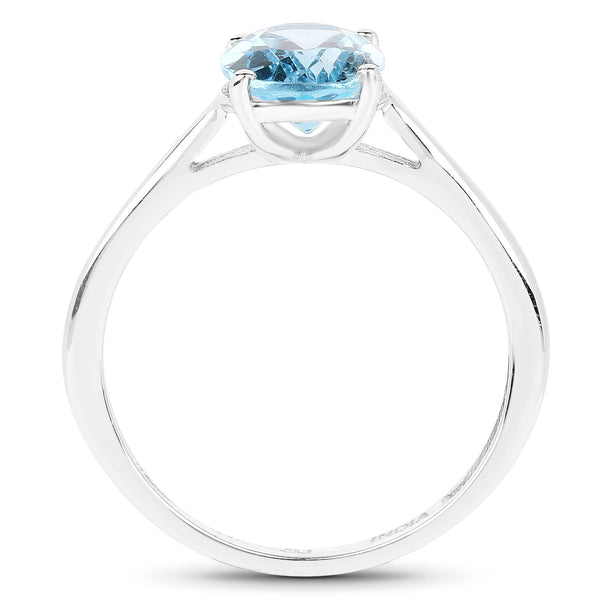 2.25 Carat Genuine London Blue Topaz .925 Sterling Silver Ring