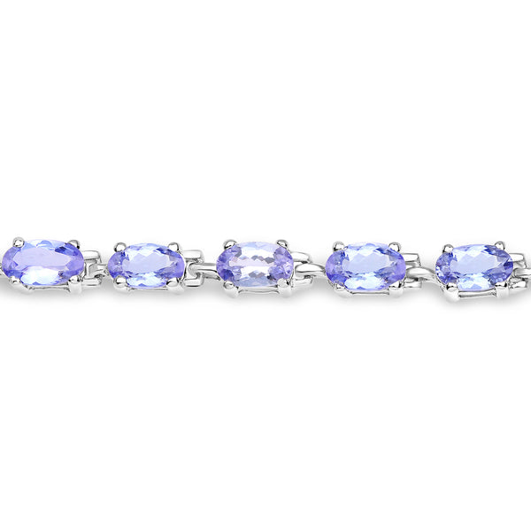 4.59 Carat Genuine Tanzanite .925 Sterling Silver Bracelet