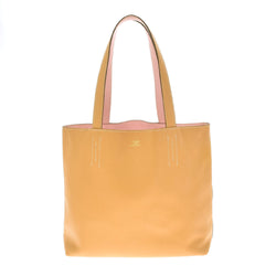 HERMES Hermes Double Sense 36 Reversible Curry / Rose Sakura X Engraved (around 2016) Unisex Vosikkim Tote Bag