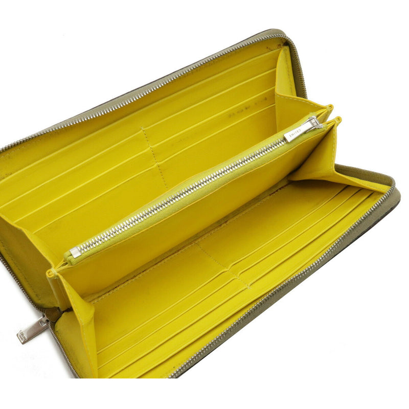 CELINE Celine Large Multifunction Wallet Leather SOURIS Greige Yellow 105003XFL 09SO
