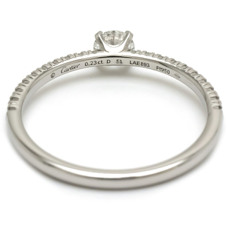 Cartier Etincelle de Solitaire Diamond Pave Ring Pt950 Platinum D0.23ct # 51 CRN4744351