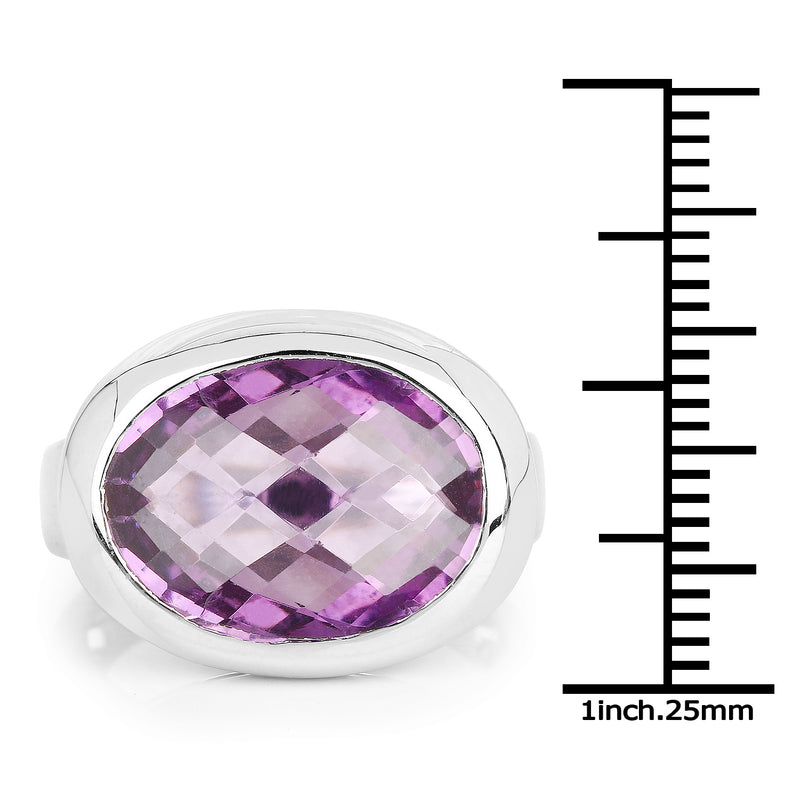 8.25 Carat Genuine Amethyst .925 Sterling Silver Ring