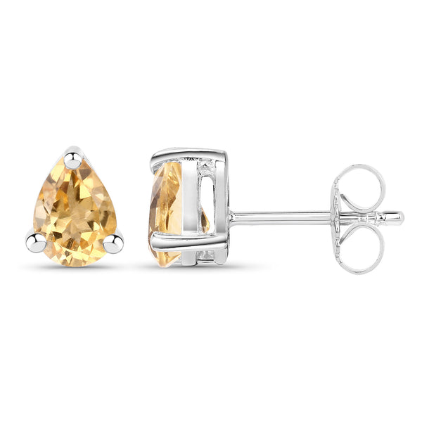 1.12 Carat Genuine Citrine .925 Sterling Silver Earrings