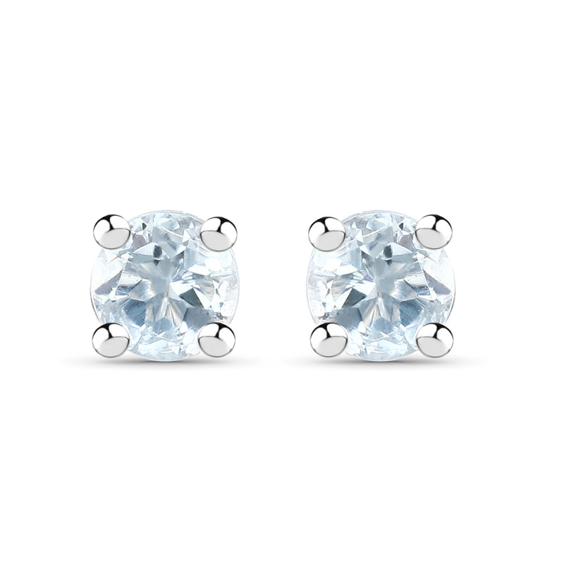 0.40 Carat Genuine Swiss Blue Topaz .925 Sterling Silver Earrings