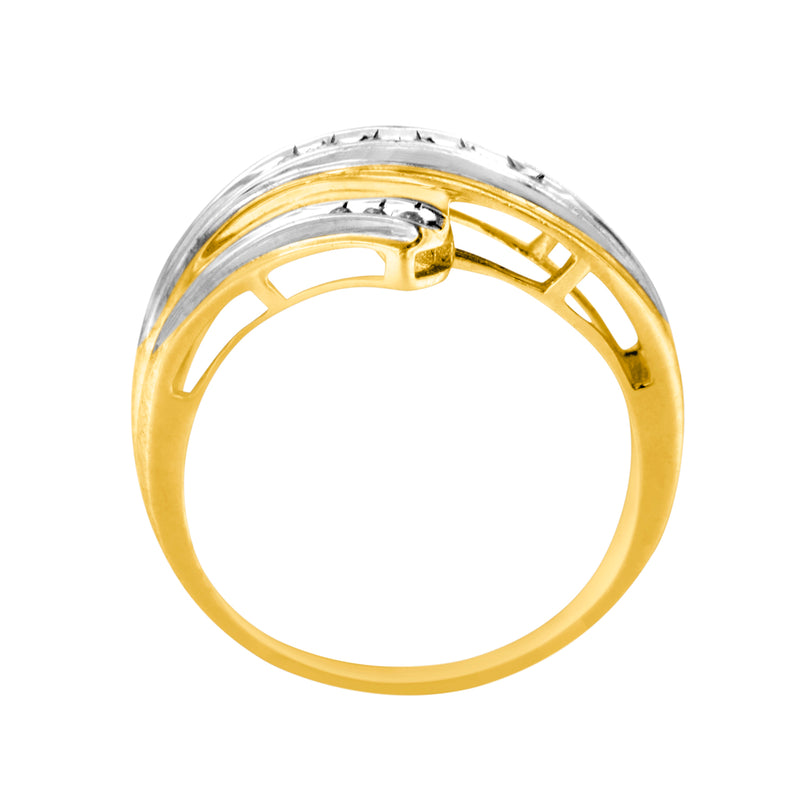 10K Two Toned 1/10ct TDW Diamond Ring (H-ISI2-I1)