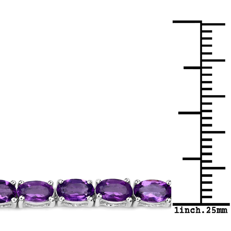 6.48 Carat Genuine Amethyst .925 Sterling Silver Bracelet