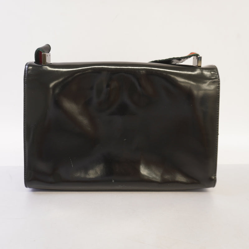 Auth Gucci Shoulder Bag Sherry 001 3248 Patent Leather Black