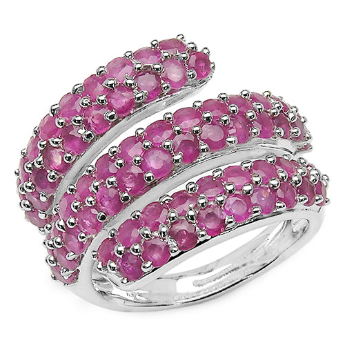 3.90 Carat Genuine Ruby .925 Sterling Silver Ring