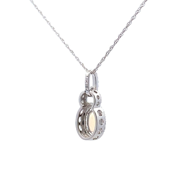 .04ct Opal Diamond Fashion Pendants 10KT White Gold