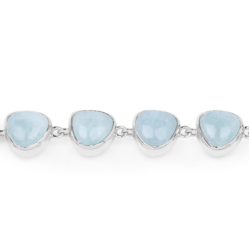 25.90 Carat Genuine Aquamarine .925 Sterling Silver Bracelet