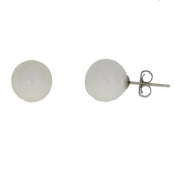 Natural Fresh Water Pearl Stud Earrings 14KT White Gold