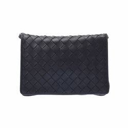 BOTTEGA VENETA Intrecciato Black Unisex Leather Shoulder Bag