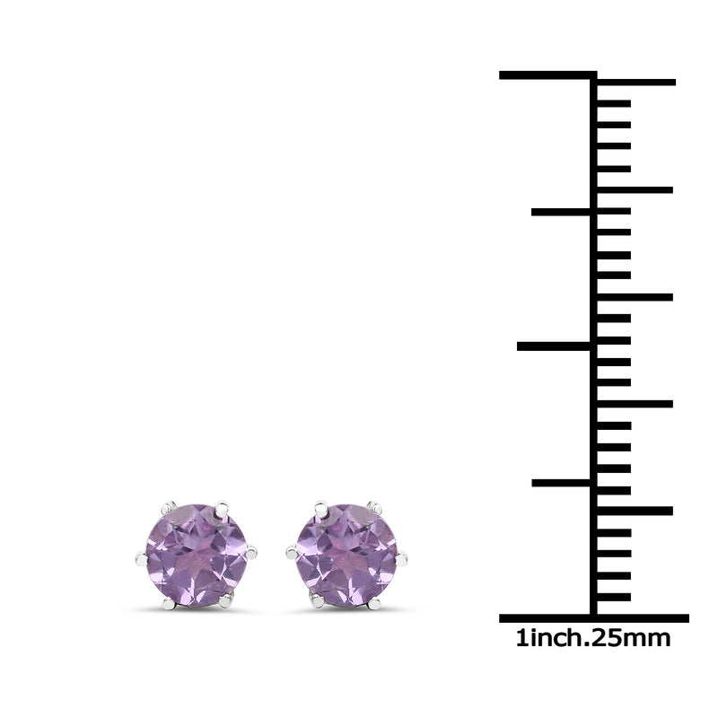 0.48 Carat Genuine Amethyst .925 Sterling Silver Earrings