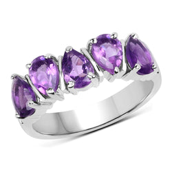 1.85 Carat Genuine Amethyst .925 Sterling Silver Ring