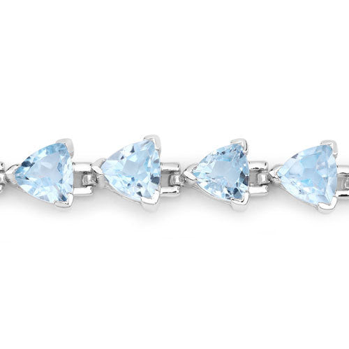 14.70 Carat Genuine Blue Topaz .925 Sterling Silver Bracelet