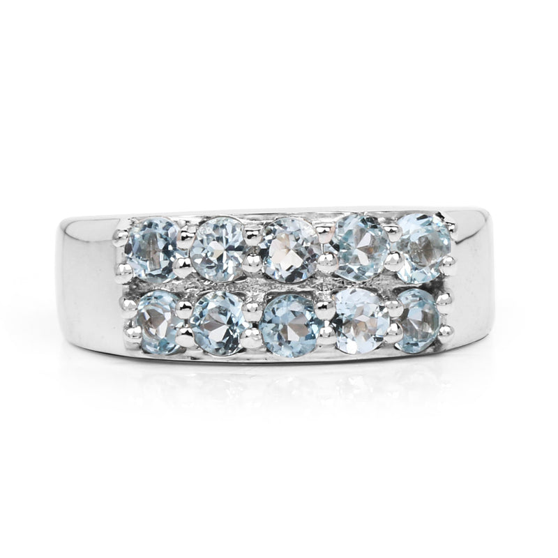 1.20 Carat Genuine Blue Topaz .925 Sterling Silver Ring